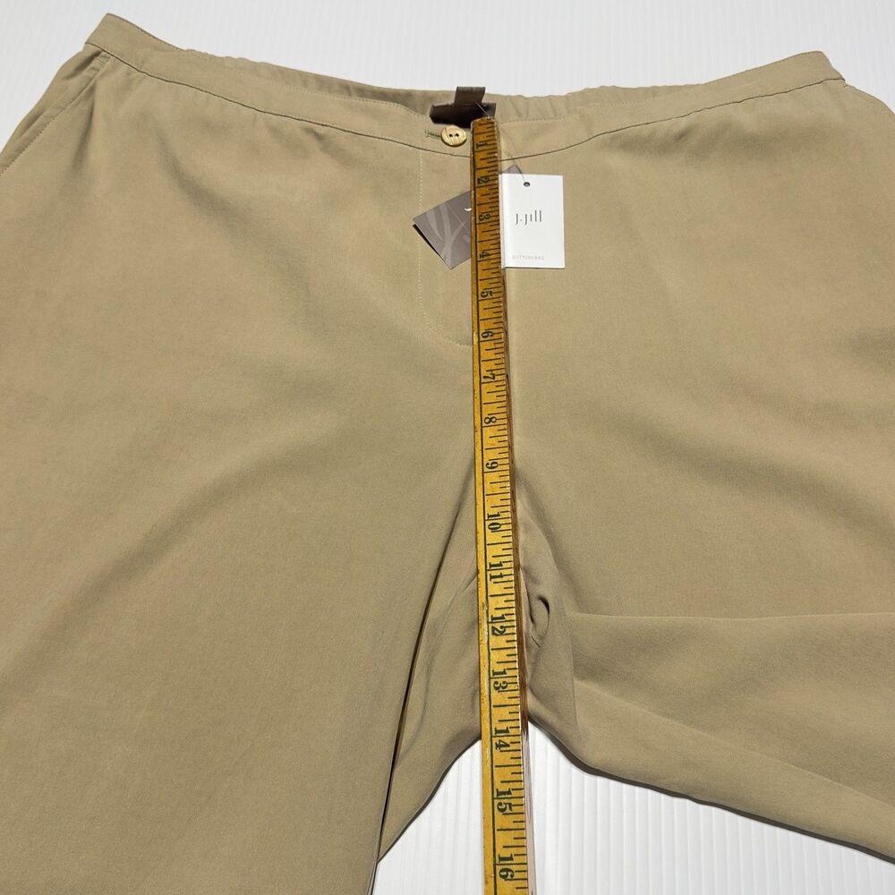 J. Jill Wide Leg 100% Silk Pants Size L Large Tan Khaki NWT - Picture 8 of 11